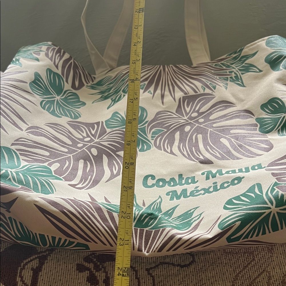#1075* Unisex Costa Maya Mexico Tropical Tote Bag - Green and Brown - Picture 3 of 4